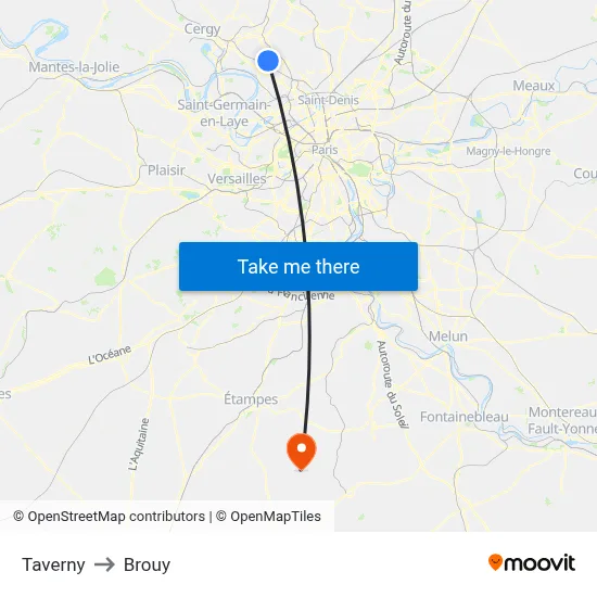 Taverny to Brouy map