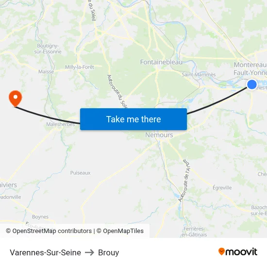 Varennes-Sur-Seine to Brouy map