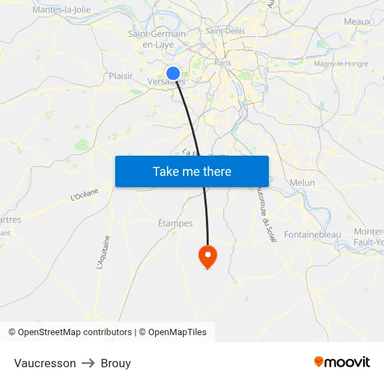 Vaucresson to Brouy map