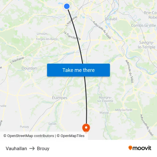 Vauhallan to Brouy map
