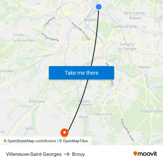 Villeneuve-Saint-Georges to Brouy map