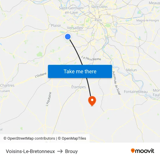 Voisins-Le-Bretonneux to Brouy map