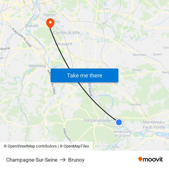 Champagne-Sur-Seine to Brunoy map