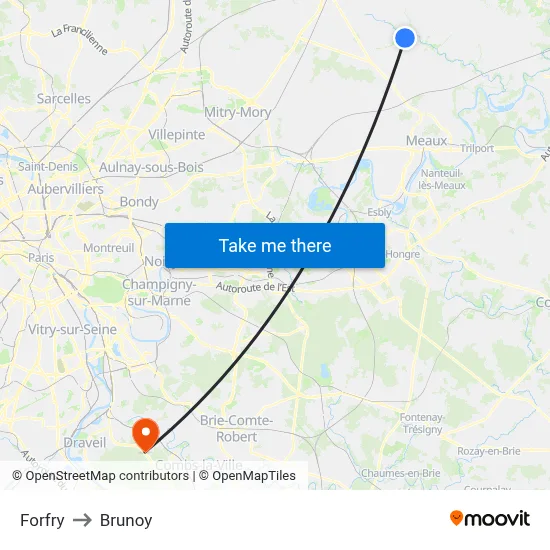 Forfry to Brunoy map