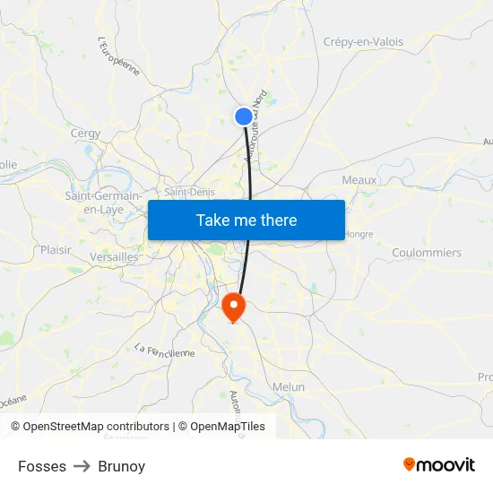 Fosses to Brunoy map