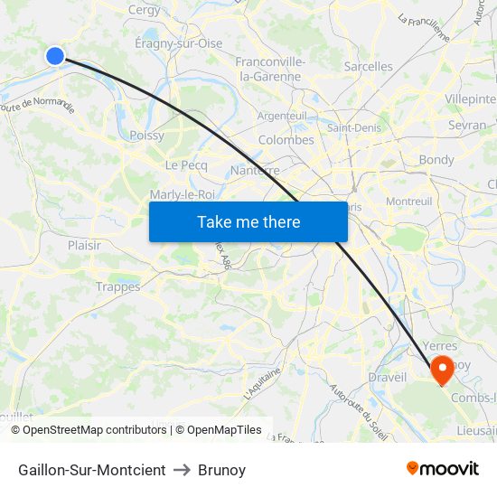 Gaillon-Sur-Montcient to Brunoy map