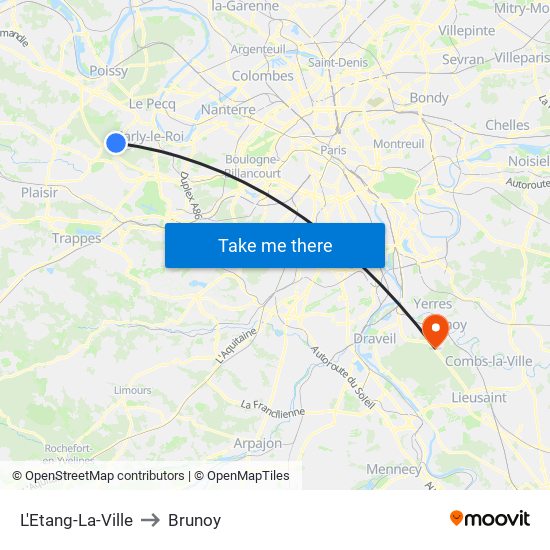 L'Etang-La-Ville to Brunoy map