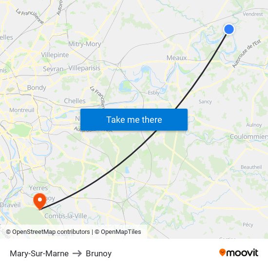 Mary-Sur-Marne to Brunoy map