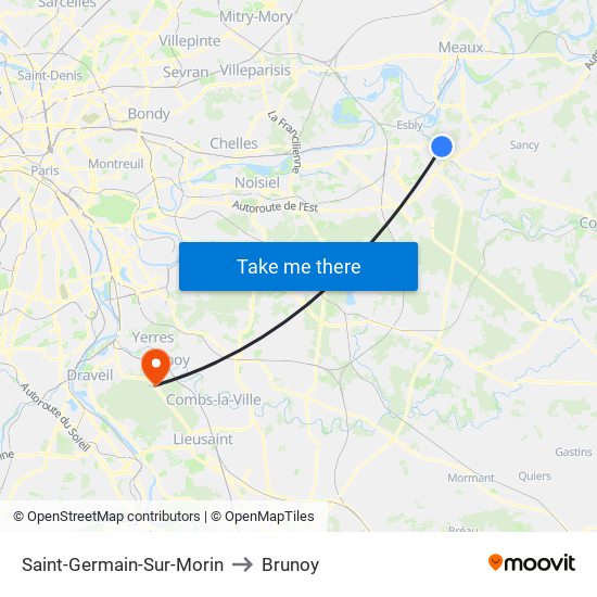 Saint-Germain-Sur-Morin to Brunoy map