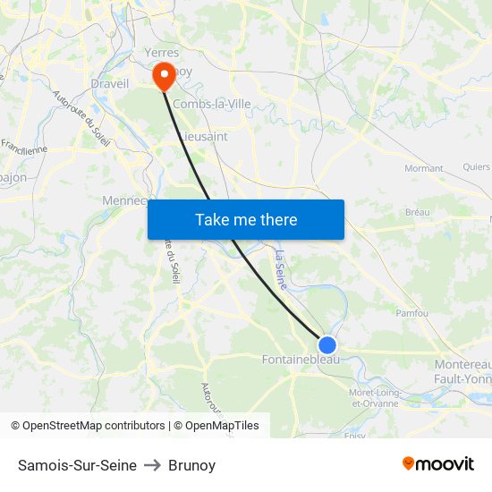Samois-Sur-Seine to Brunoy map