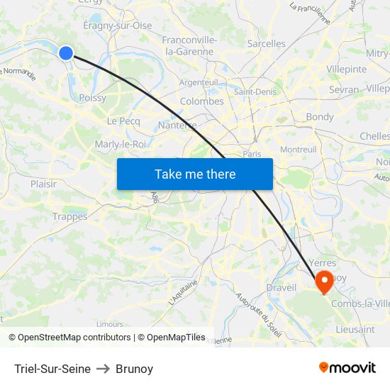 Triel-Sur-Seine to Brunoy map