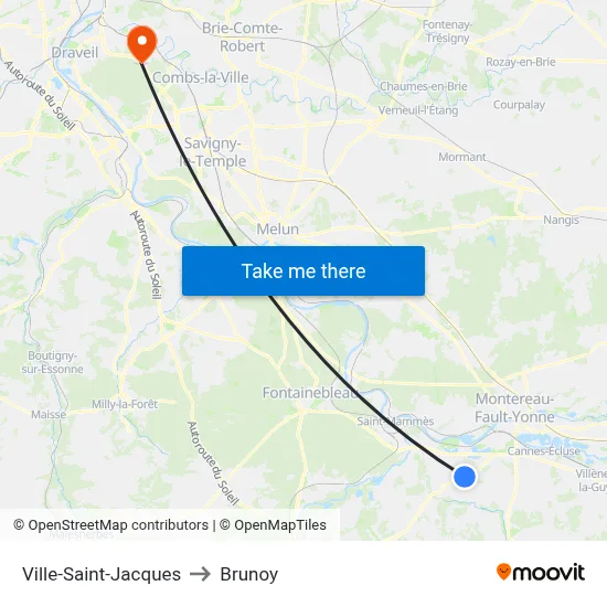Ville-Saint-Jacques to Brunoy map