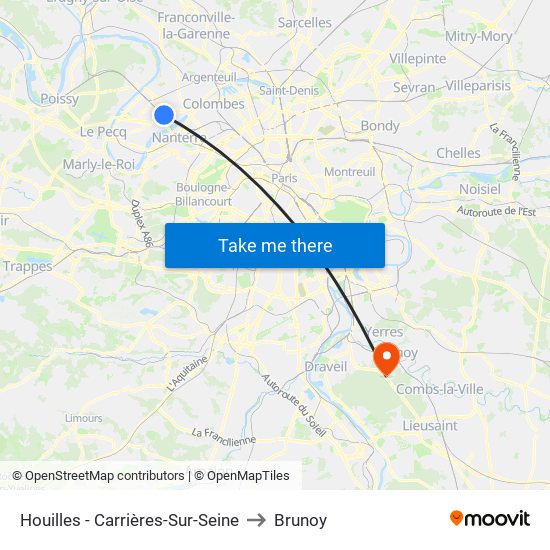 Houilles - Carrières-Sur-Seine to Brunoy map