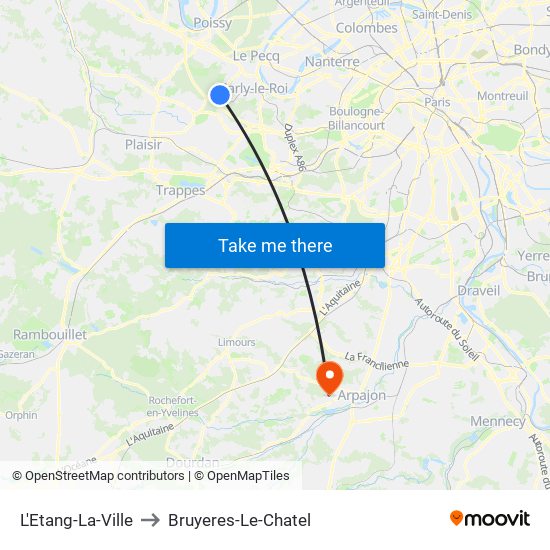 L'Etang-La-Ville to Bruyeres-Le-Chatel map