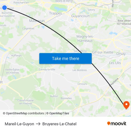Mareil-Le-Guyon to Bruyeres-Le-Chatel map