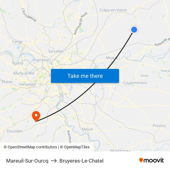 Mareuil-Sur-Ourcq to Bruyeres-Le-Chatel map