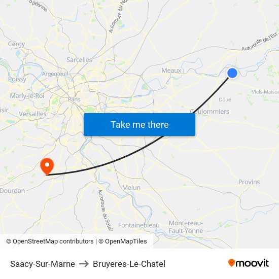 Saacy-Sur-Marne to Bruyeres-Le-Chatel map