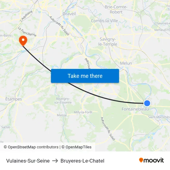 Vulaines-Sur-Seine to Bruyeres-Le-Chatel map