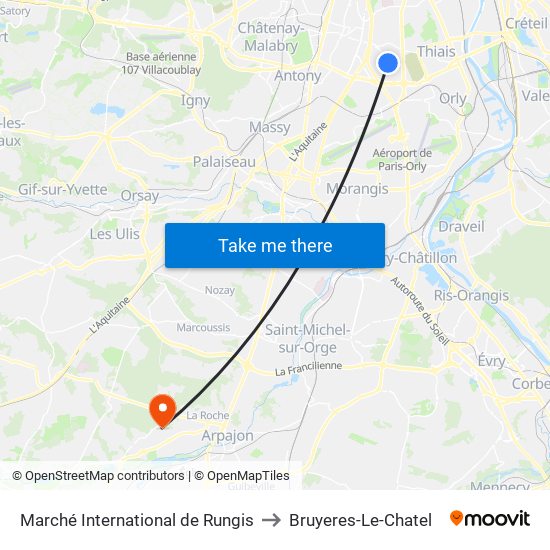 Marché International de Rungis to Bruyeres-Le-Chatel map
