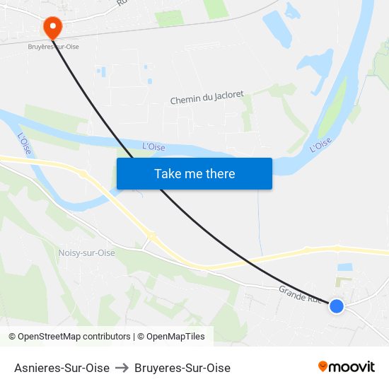 Asnieres-Sur-Oise to Bruyeres-Sur-Oise map