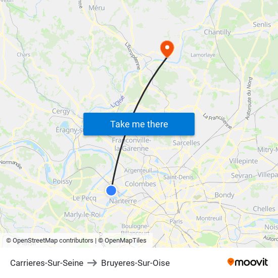 Carrieres-Sur-Seine to Bruyeres-Sur-Oise map