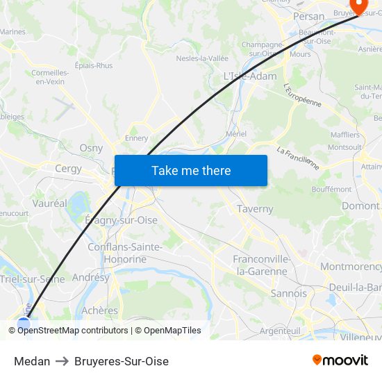 Medan to Bruyeres-Sur-Oise map