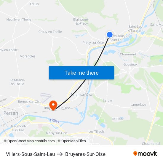 Villers-Sous-Saint-Leu to Bruyeres-Sur-Oise map