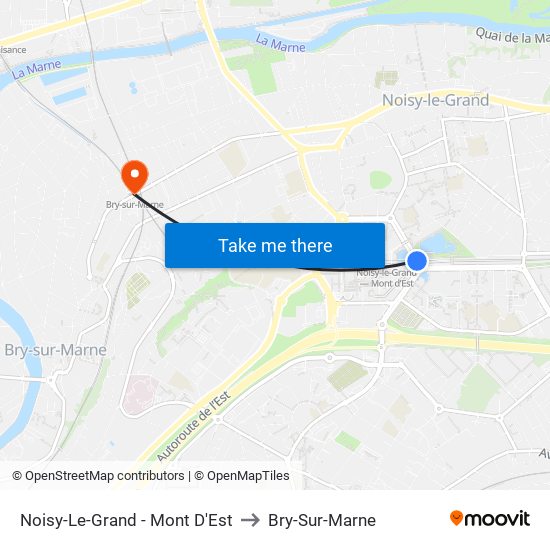 Noisy-Le-Grand - Mont D'Est to Bry-Sur-Marne map