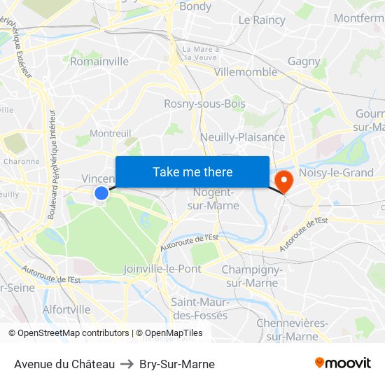 Avenue du Château to Bry-Sur-Marne map