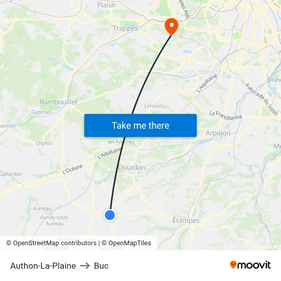 Authon-La-Plaine to Buc map