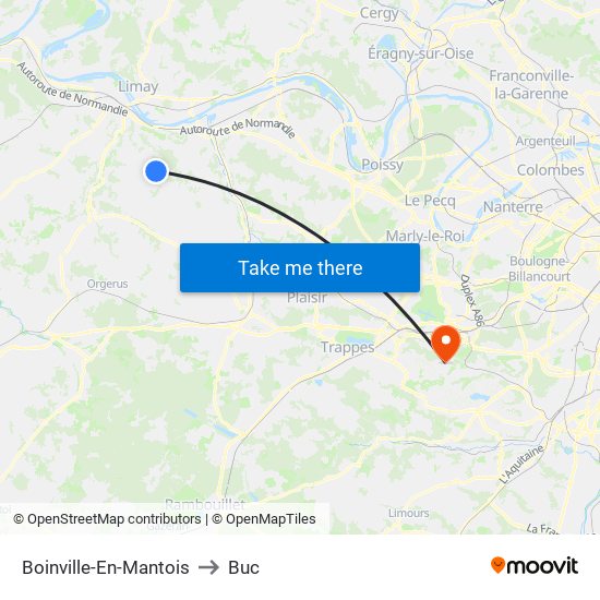 Boinville-En-Mantois to Buc map