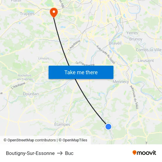 Boutigny-Sur-Essonne to Buc map