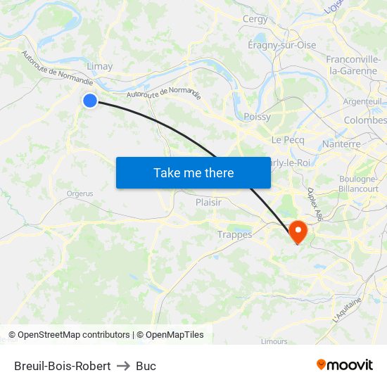 Breuil-Bois-Robert to Buc map