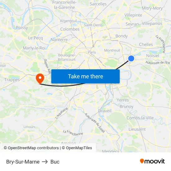Bry-Sur-Marne to Buc map