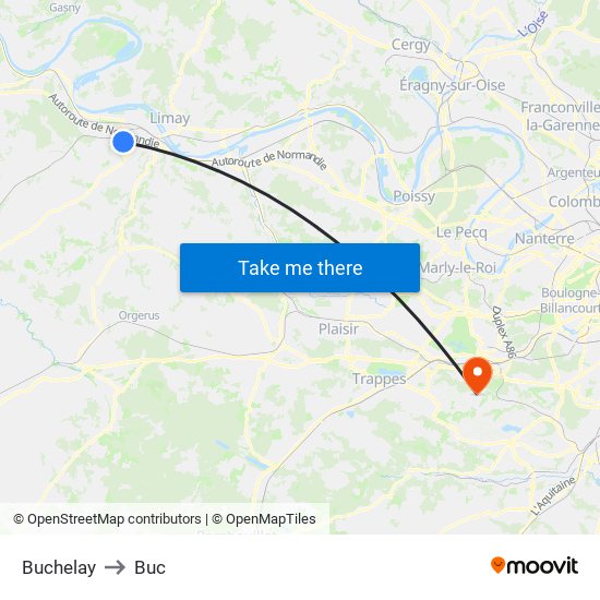 Buchelay to Buc map