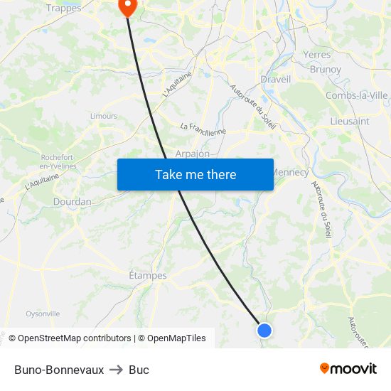 Buno-Bonnevaux to Buc map