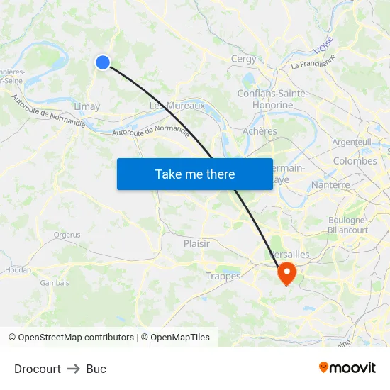 Drocourt to Buc map