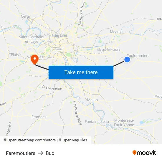 Faremoutiers to Buc map
