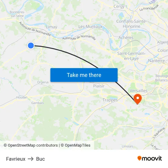 Favrieux to Buc map