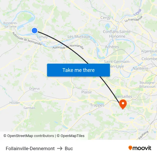 Follainville-Dennemont to Buc map