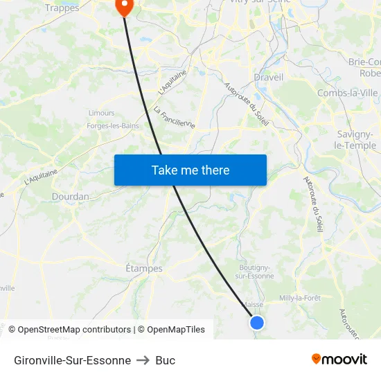 Gironville-Sur-Essonne to Buc map