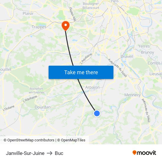Janville-Sur-Juine to Buc map