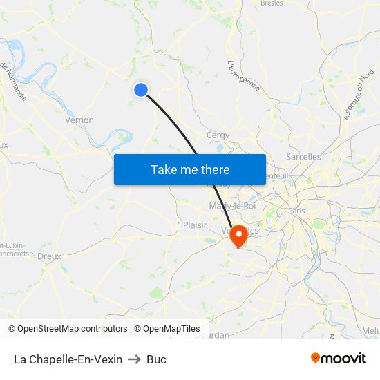 La Chapelle-En-Vexin to Buc map