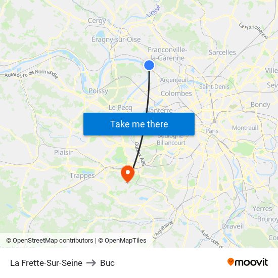 La Frette-Sur-Seine to Buc map