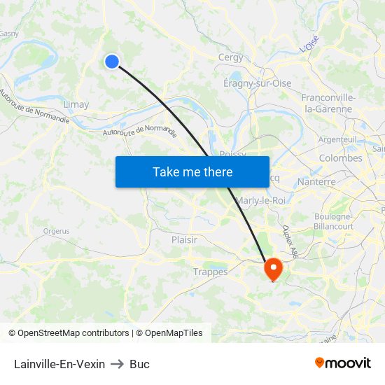 Lainville-En-Vexin to Buc map