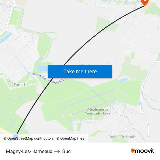 Magny-Les-Hameaux to Buc map