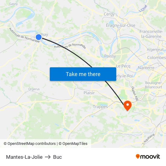Mantes-La-Jolie to Buc map