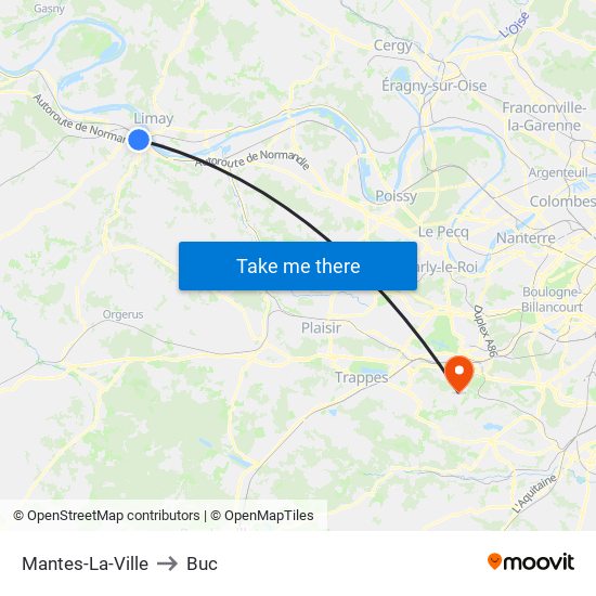Mantes-La-Ville to Buc map