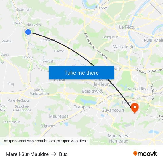 Mareil-Sur-Mauldre to Buc map