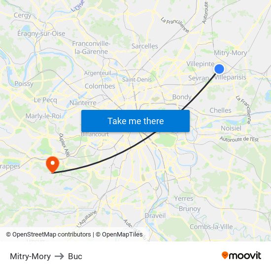 Mitry-Mory to Buc map